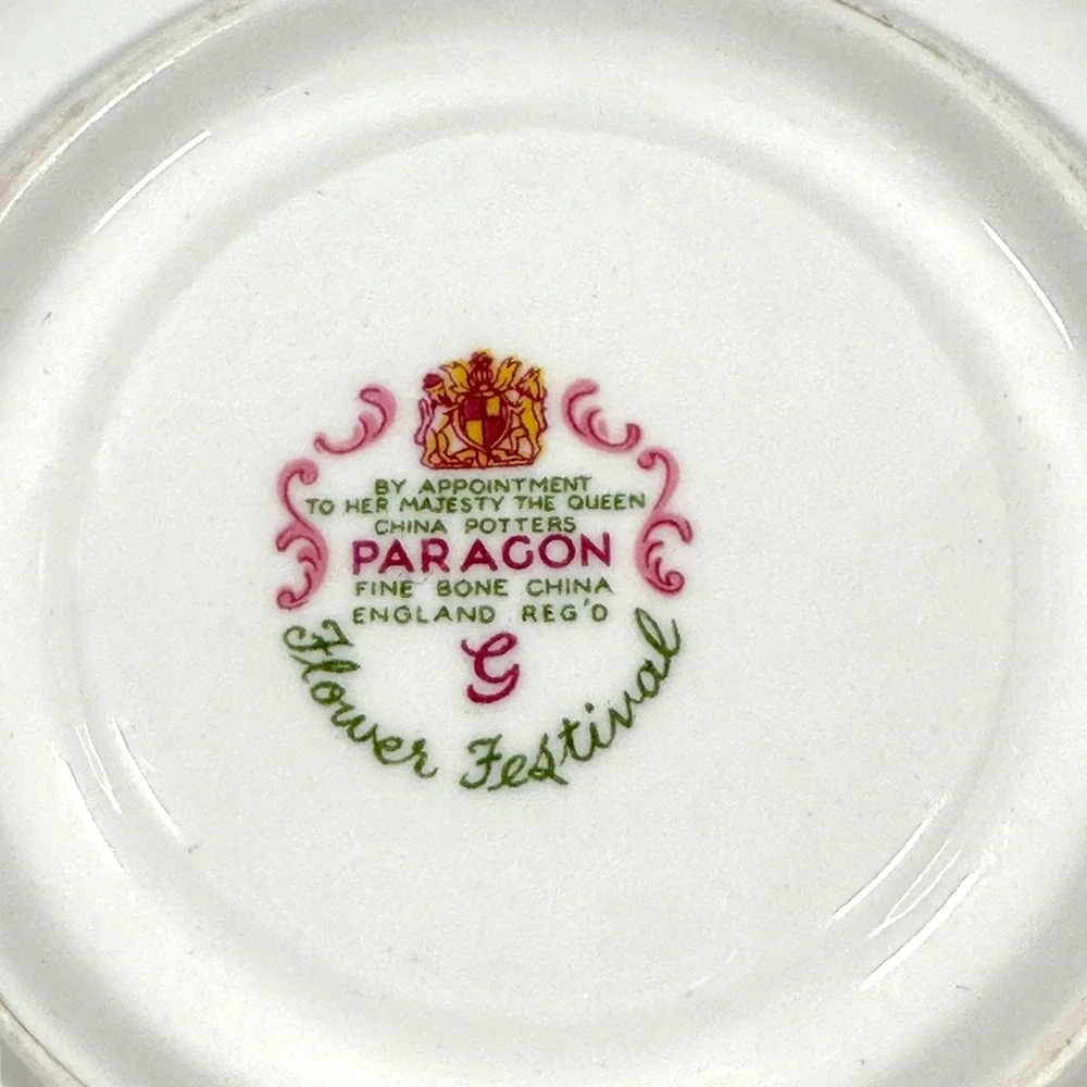 Vintage Paragon Flower Festival Saucer Bone China‎ Floral Plate White 5.5
